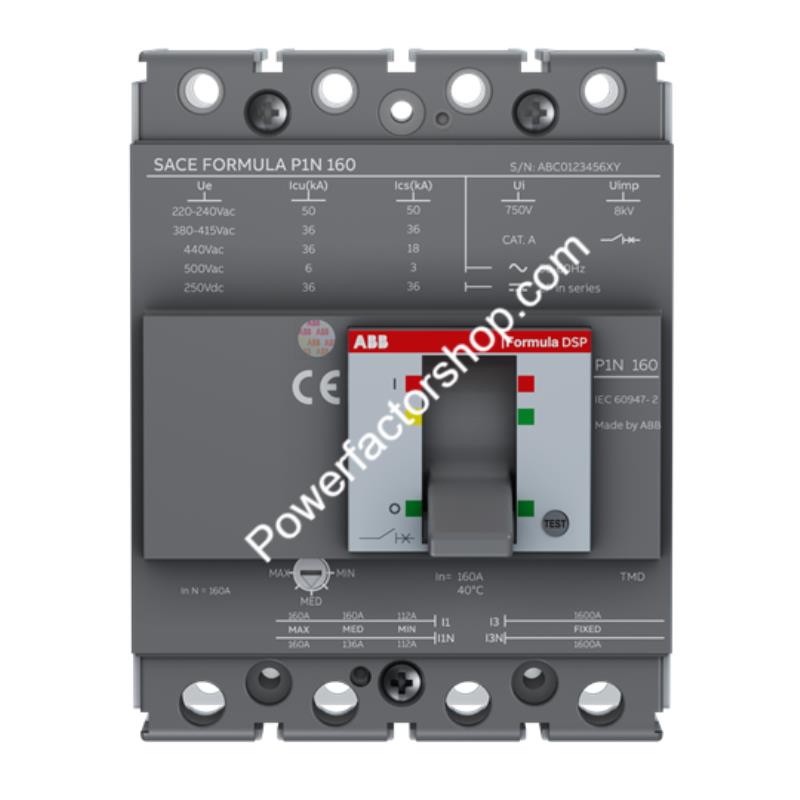 ABB 4pole (4p / fp) 25KA DSP FORMULA TM BASED MCCB P1C160 TMD FF