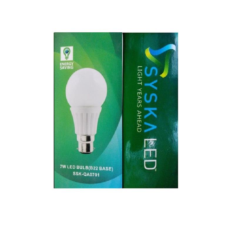 Syska b22 white led 2024 bulb 7 w