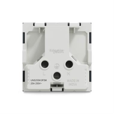 25A 3 Pin Socket, White